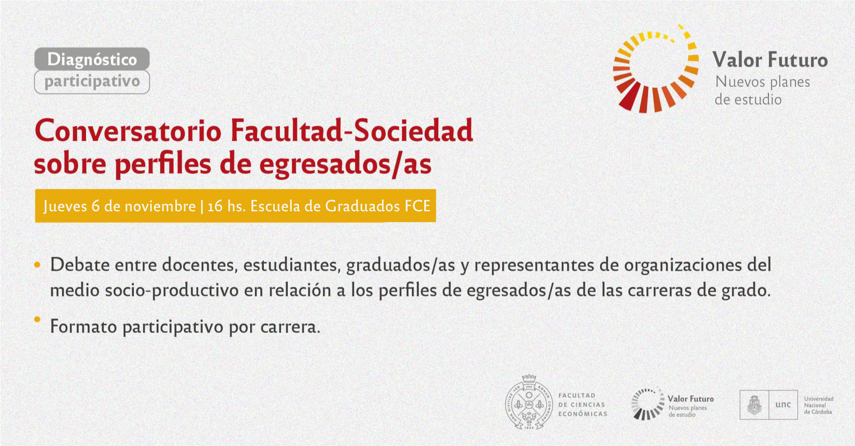 flyer sobre valor futuro y el encuentro del 6 de noviembre