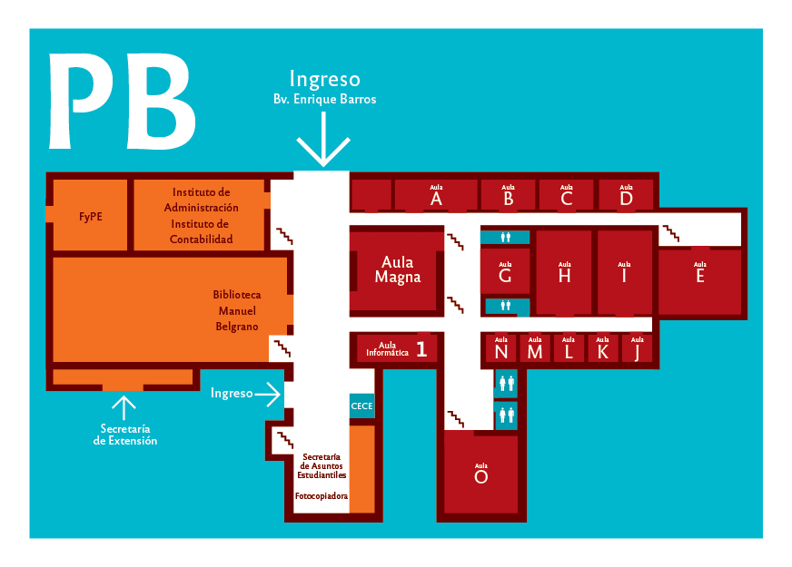 Plano de planta baja de la Facultad