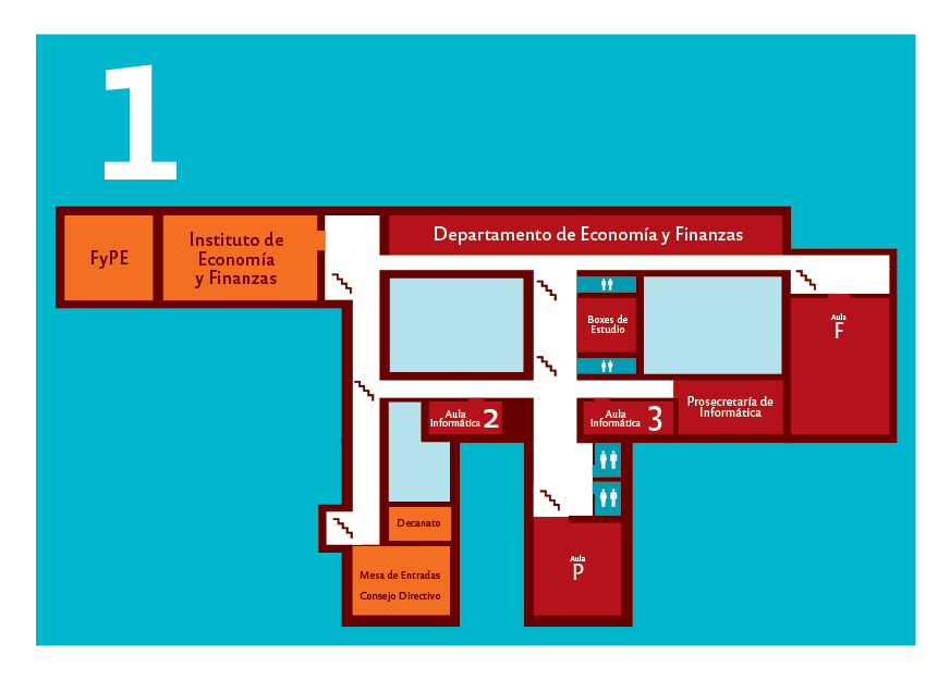 Plano del primer piso de la Facultad