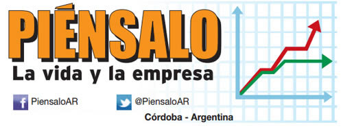 Logo del suplemento Piénsalo, con letras grandes en color naranja