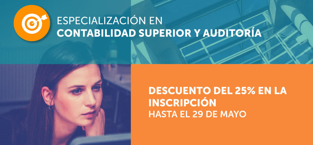 Banner de promoción de la Especialización en Contabilidad Superior y Auditoría