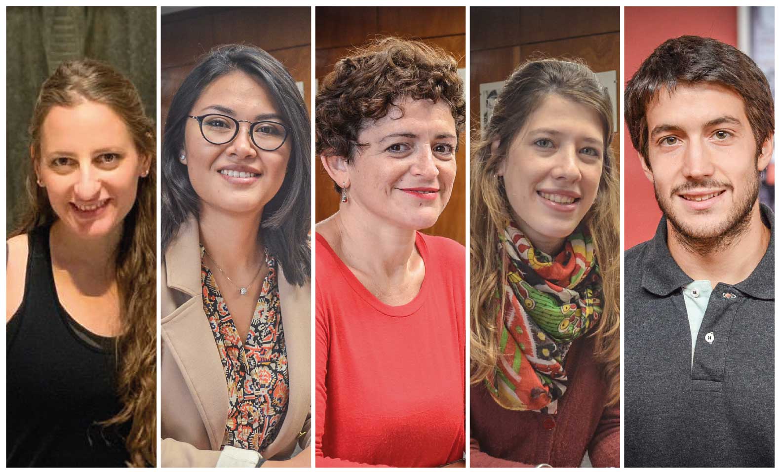 Estefanía Gherra, Andrea Carrazana, Celeste Gómez, Andrea Zygadlo e Ignacio Juncos