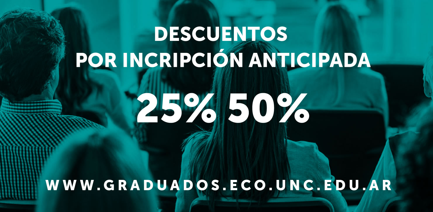 Información sobre el descuento de 25 y 50 por ciento por inscripción anticipada