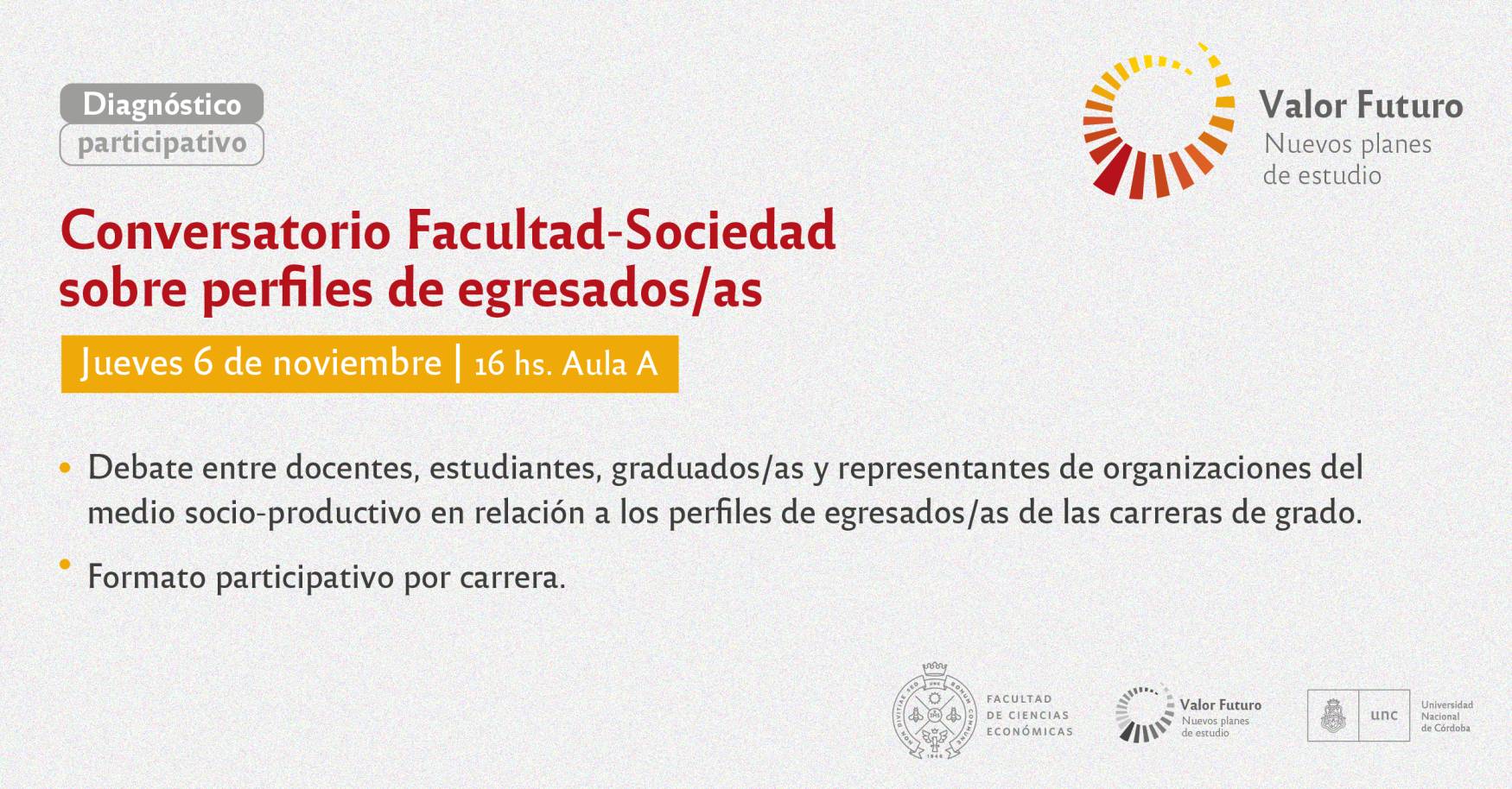 flyer sobre valor futuro y el encuentro del 6 de noviembre