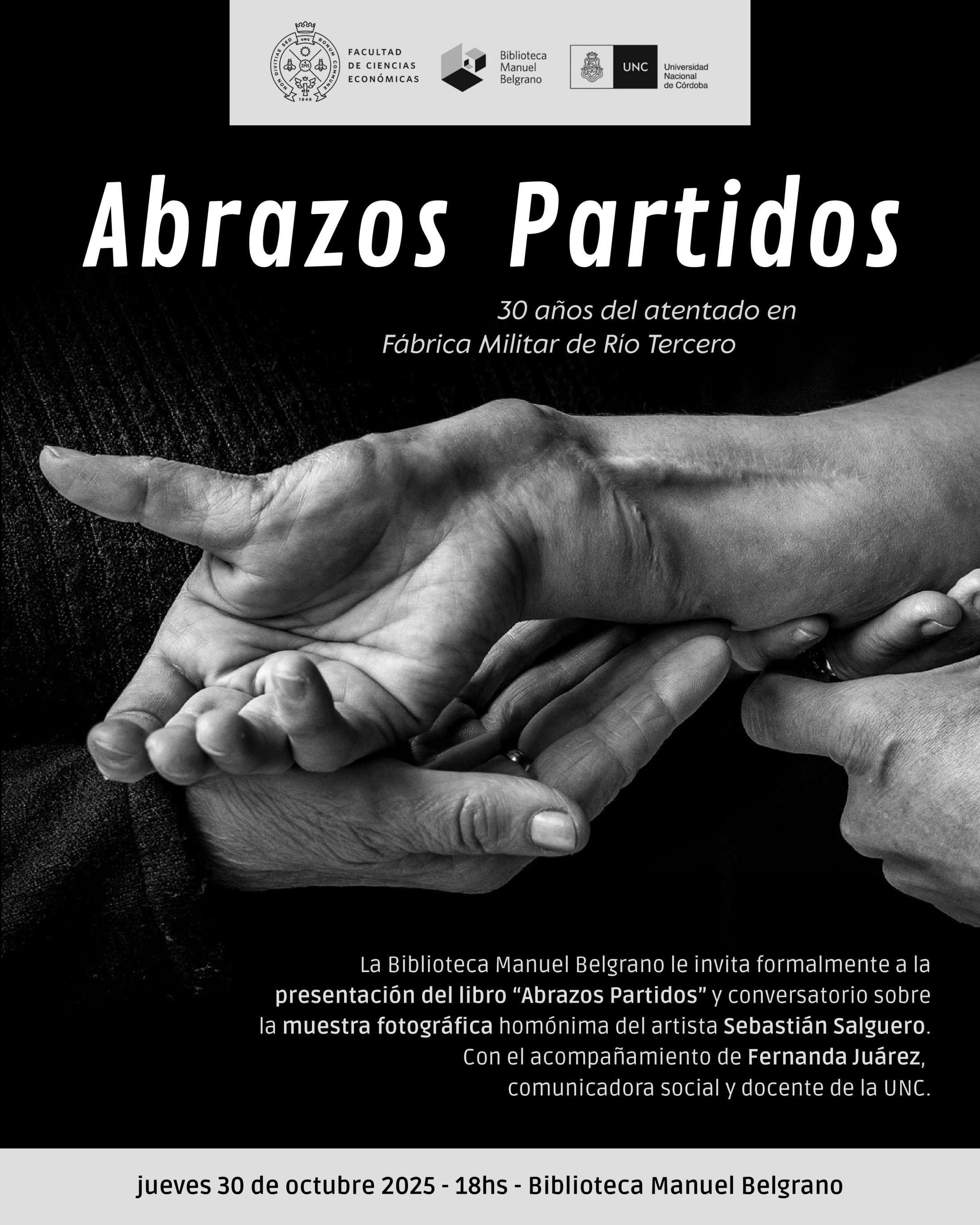 flyer muestra abrazos partidos