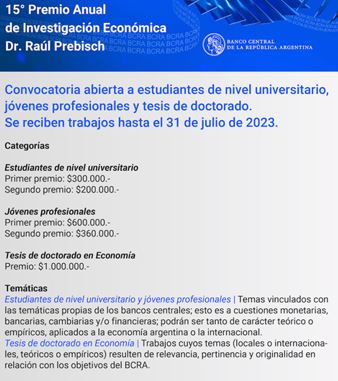 Premio anual Dr. Raul Prebisch 2023