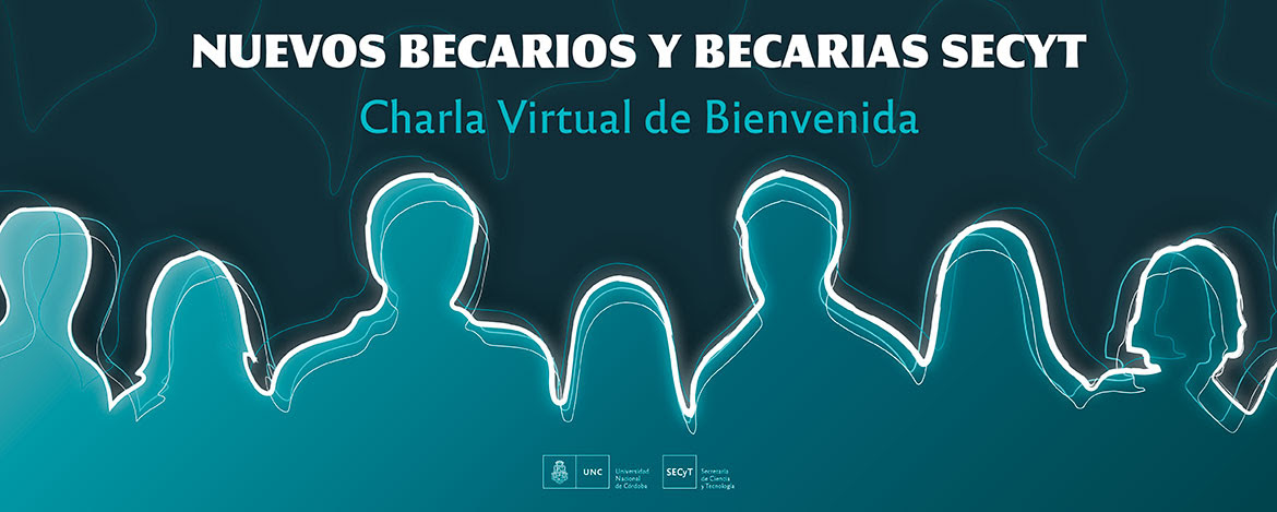 Siete siluetas de personas dibujadas y la información sobre la charla virtual de bienvenida