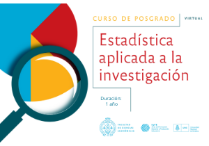 Flyer del curso de posgrado en Estadística Aplicada a la Investigación