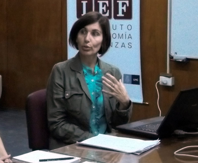 Mariana De Santis, durante el workshop que ofreció minutos después que realizara la nota con Juan Turello - Foto: Marcelo Coser (IEF)